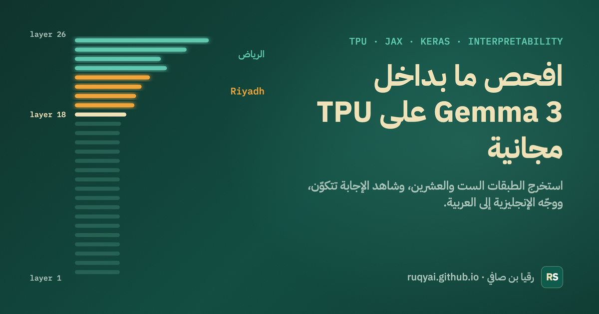 افحص ما بداخل Gemma 3 على TPU مجانية